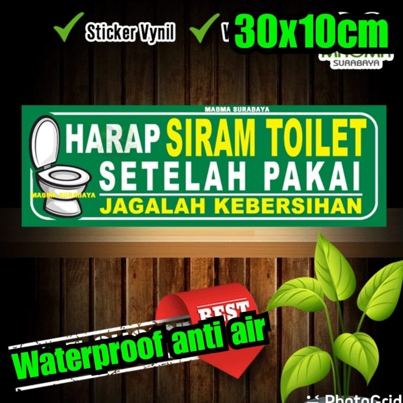 Jual Stiker Tulisan Toilet Harap Di Siram Kembali Setelah Pakai Ukuran Besar 30x10cm Stiker 9144