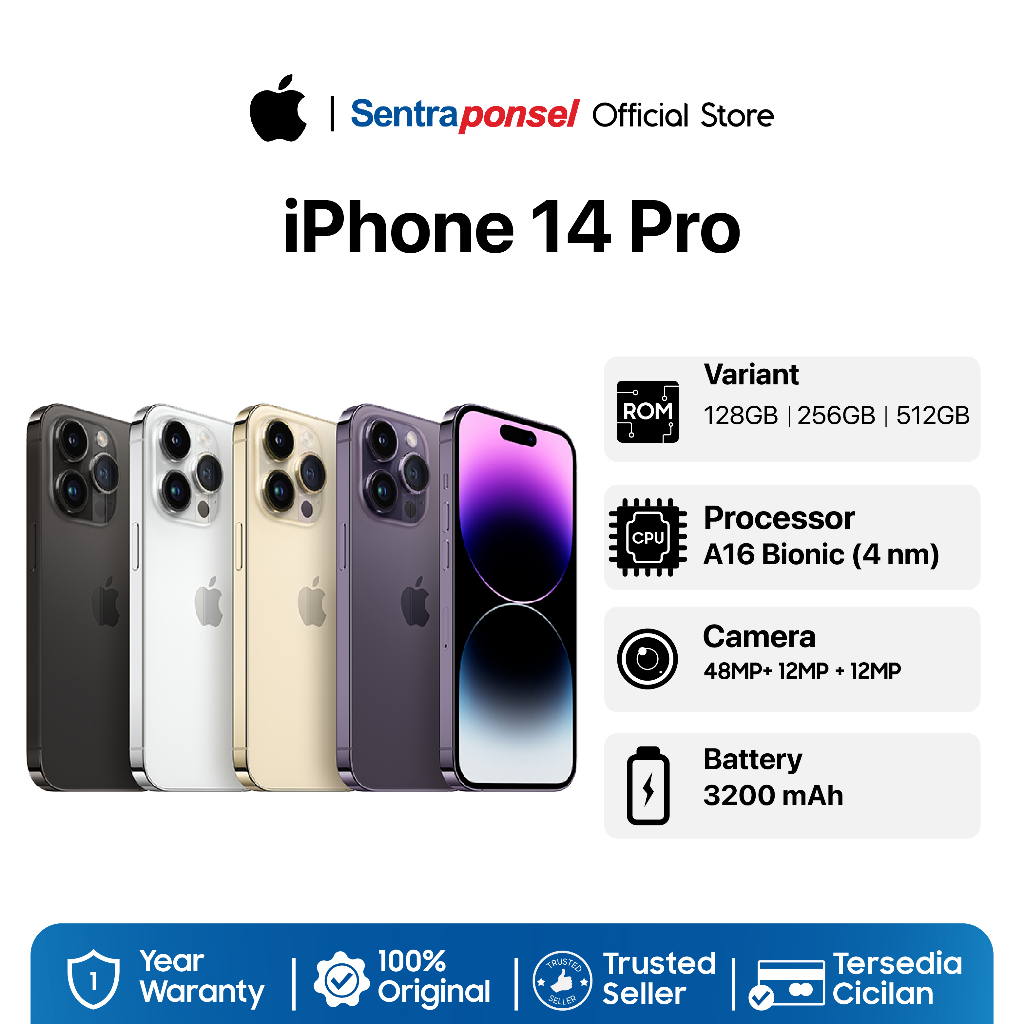 Jual Handphone Apple IPhone 14 Pro - Garansi Resmi Indonesia 1 Tahun ...