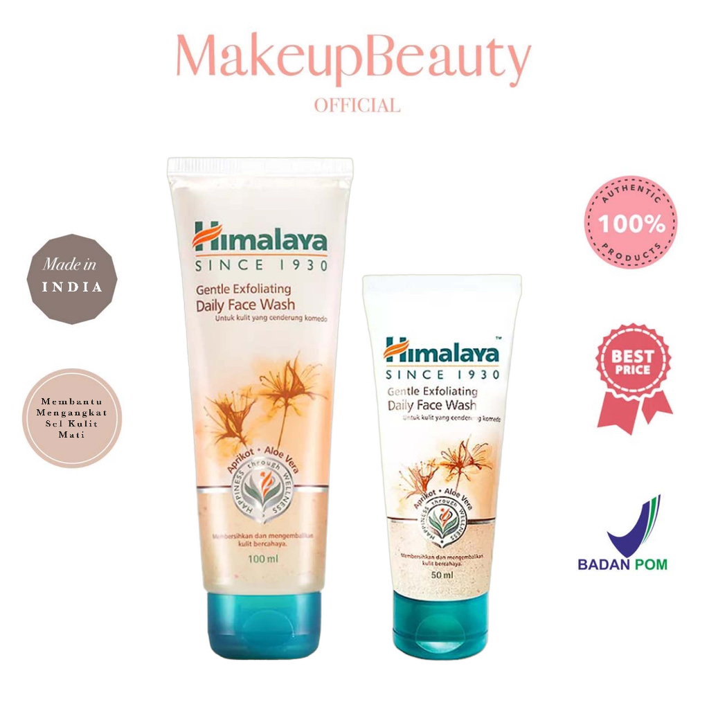 Jual HIMALAYA Gentle Exfoliating Daily Face Wash 100ml | 50ml ...