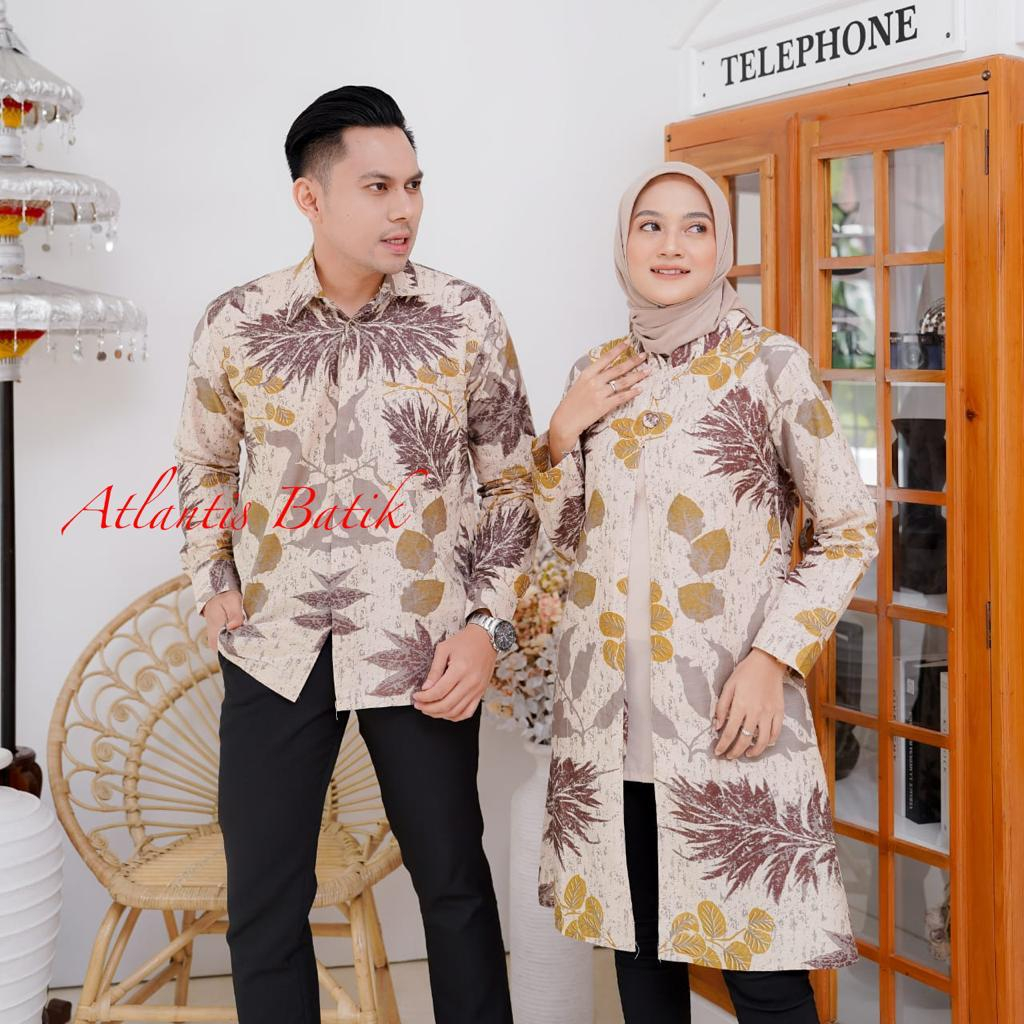 Jual Atlantis Batik Couple Batik Kemeja Tunik Pria Wanita Atasan Batik ...