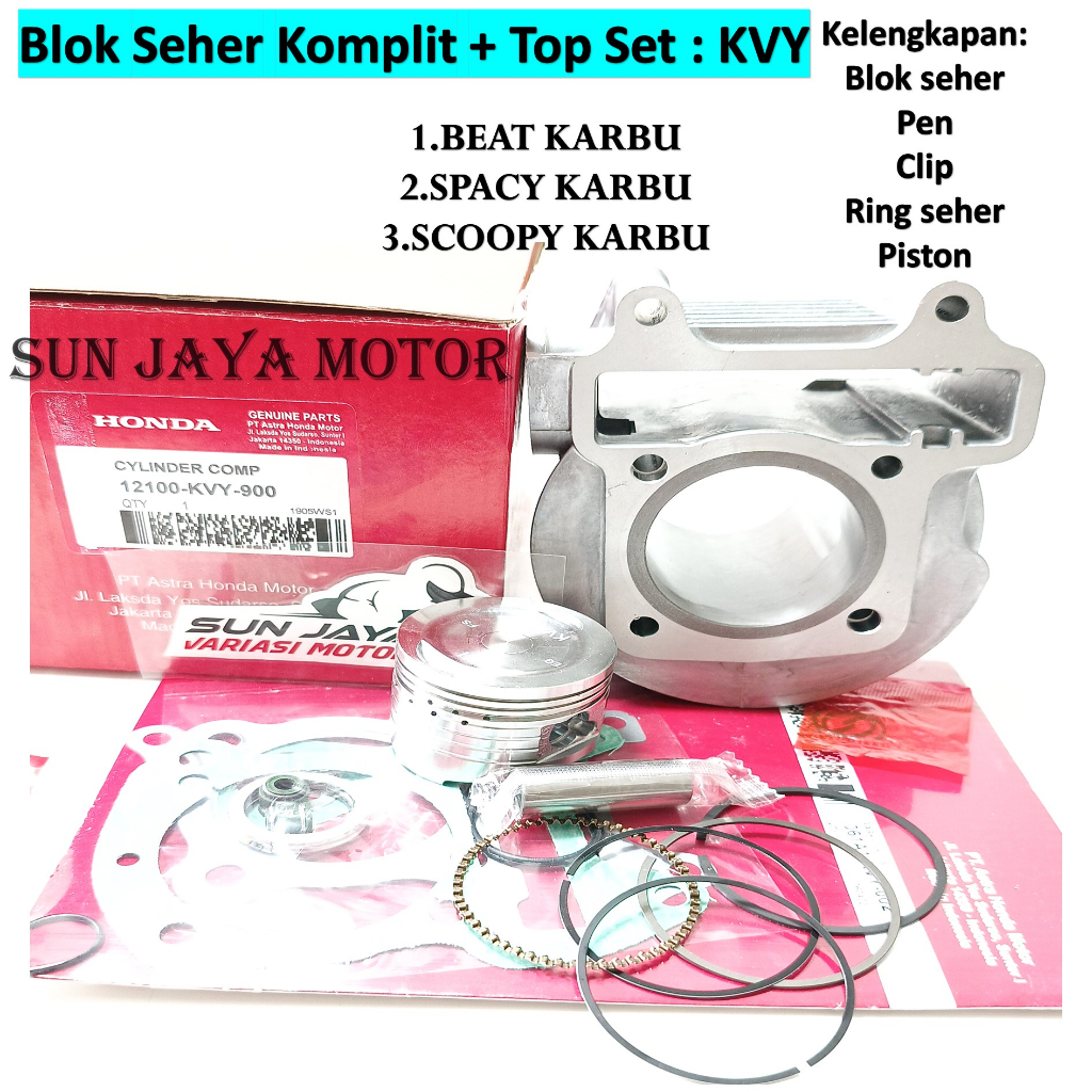 Jual Blok Seher Isi Komplit Piston Kit Honda Beat Karbu Beat Lama
