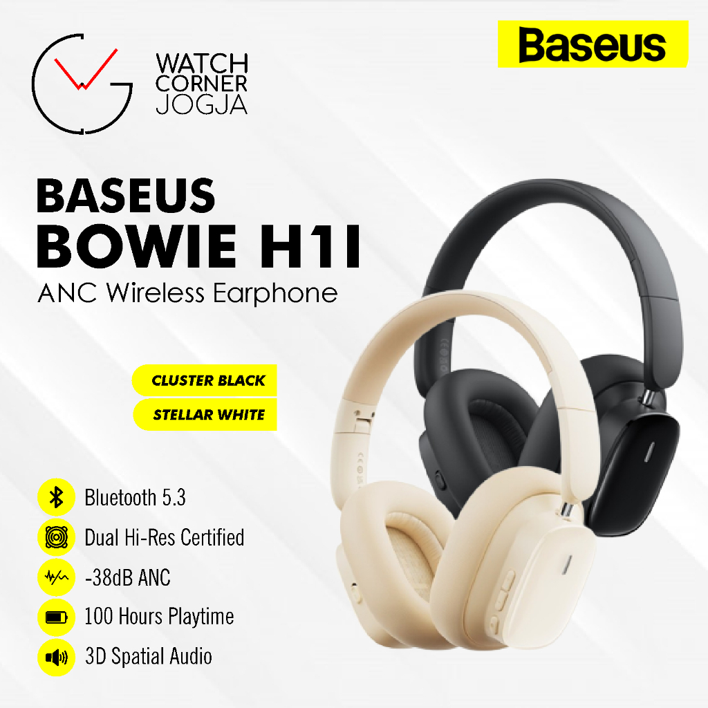 Jual Baseus Bowie H1i Headphone ANC Wireless Noice Cancelling HiRes ...