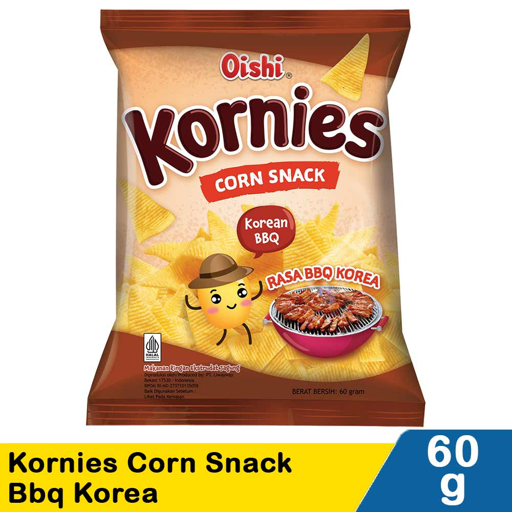 Jual Oishi Kornies Corn Snack Korea BBQ 60g | Shopee Indonesia
