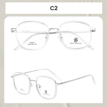 Berrybarton Kacamata Bulat Anti Radiasi Blueray Photocromic Kacamata Minus Bahan Metal PC Pria