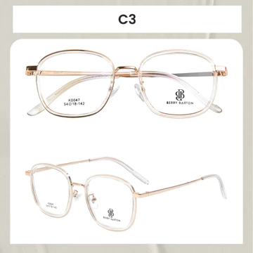 Berrybarton Kacamata Bulat Anti Radiasi Blueray Photocromic Kacamata Minus Bahan Metal PC Pria
