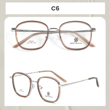 Berrybarton Kacamata Bulat Anti Radiasi Blueray Photocromic Kacamata Minus Bahan Metal PC Pria