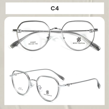 Berrybarton Kacamata Bulat Anti Radiasi Blueray Photocromic Kacamata Minus Bahan Metal PC Pria