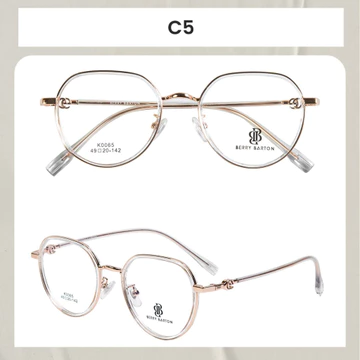Berrybarton Kacamata Bulat Anti Radiasi Blueray Photocromic Kacamata Minus Bahan Metal PC Pria