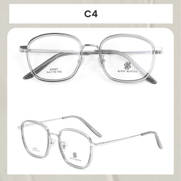 Berrybarton Kacamata Bulat Anti Radiasi Blueray Photocromic Kacamata Minus Bahan Metal PC Pria