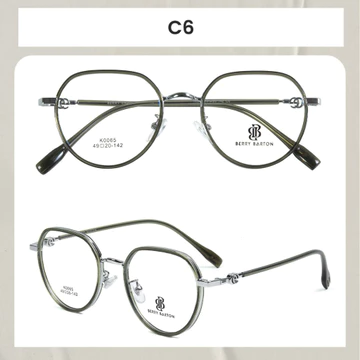 Berrybarton Kacamata Bulat Anti Radiasi Blueray Photocromic Kacamata Minus Bahan Metal PC Pria