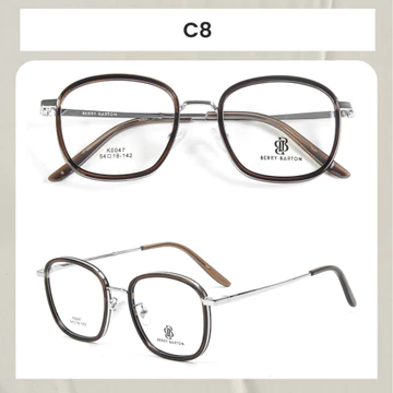Berrybarton Kacamata Bulat Anti Radiasi Blueray Photocromic Kacamata Minus Bahan Metal PC Pria