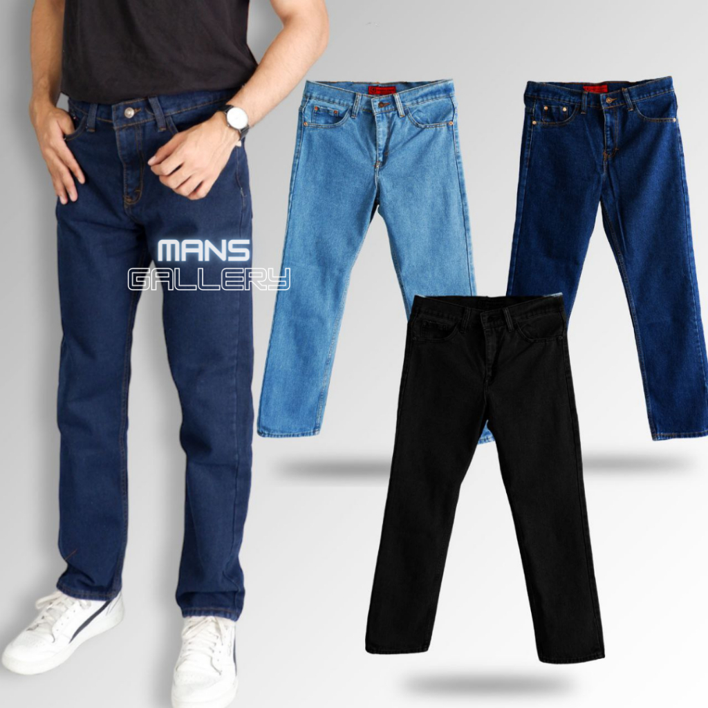 PROMO CUCI GUDANG Celana Jeans Panjang Size 27-38 Pria Lepis Model