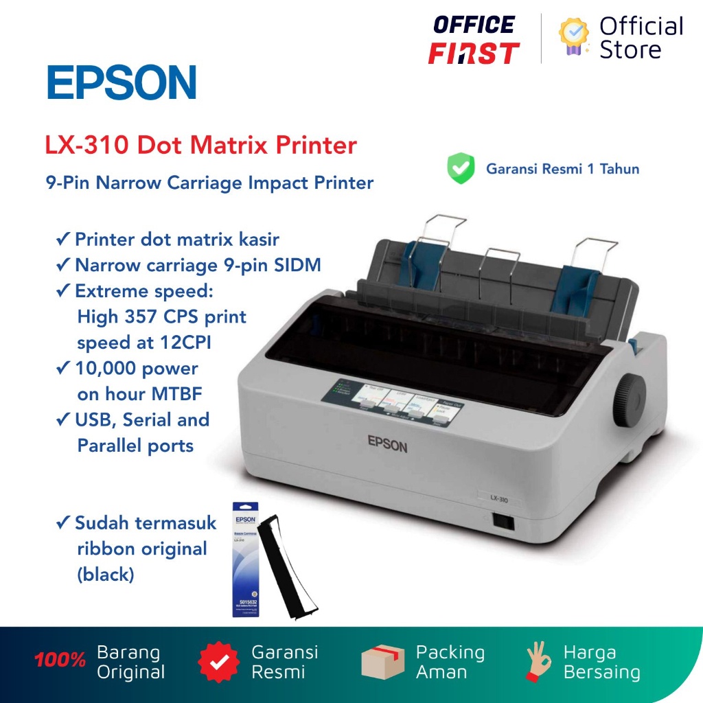 Jual Epson Lx 310 Dot Matrix Printer Kasir Continuous Form Lx 310 9 Pin Shopee Indonesia 9062