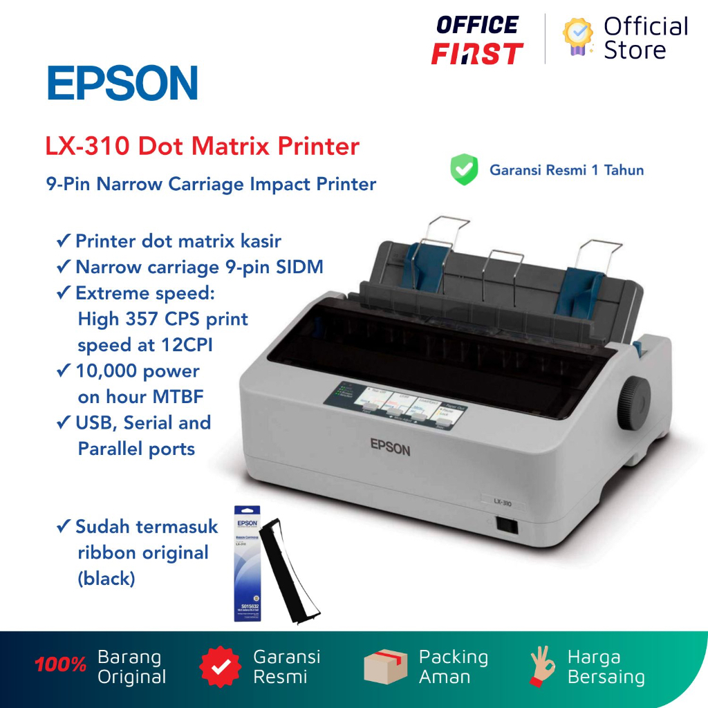 Jual Epson LX310 Dot Matrix Printer Kasir Continuous Form LX 310 9 Pin Shopee Indonesia