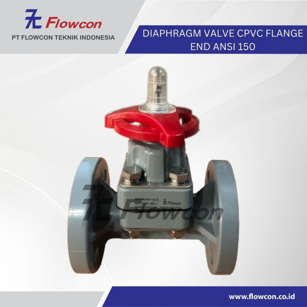 Jual DIAPHRAGM VALVE CPVC FLANGE END ANSI 150 SIZE 1" FLOWCON Shopee