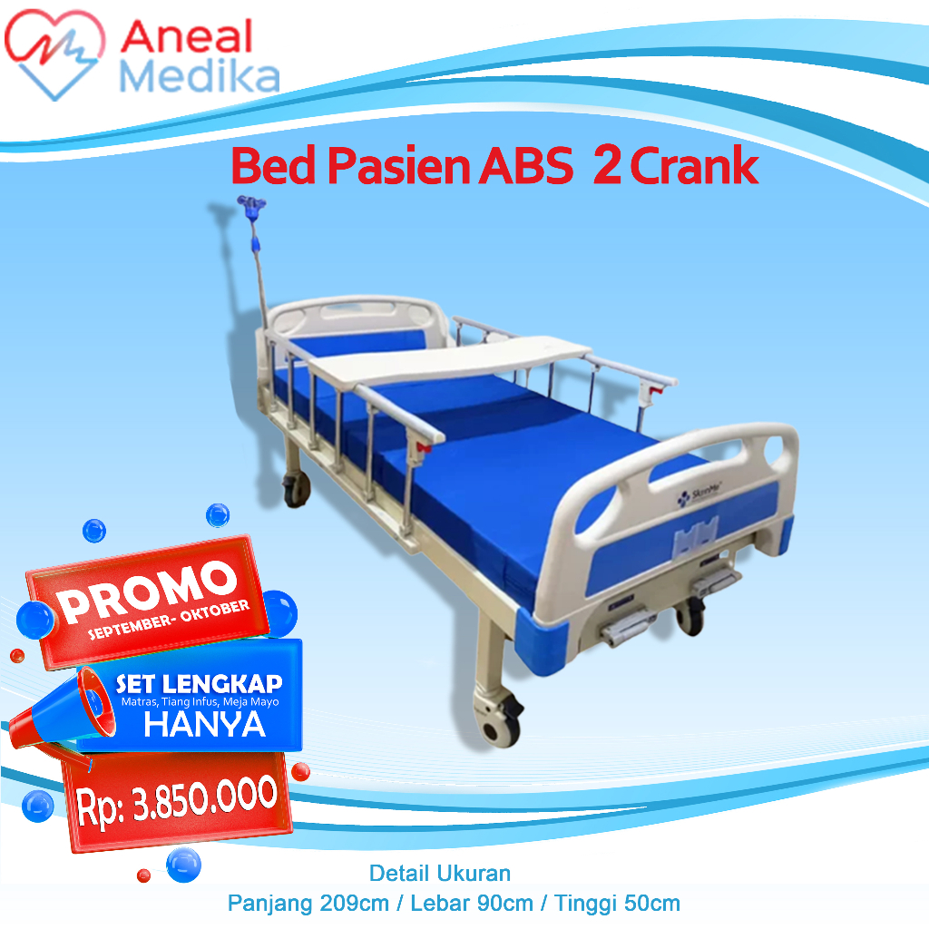 Jual Bed Pasien Crank Abs Ranjang Pasien Rumah Sakit Bed Pasien