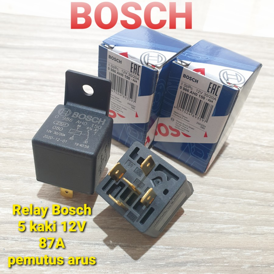 Jual RELEY RILEY RELAY BOSCH 5 KAKI 12V 87A PEMUTUS PENGHUBUNG PEMBAGI