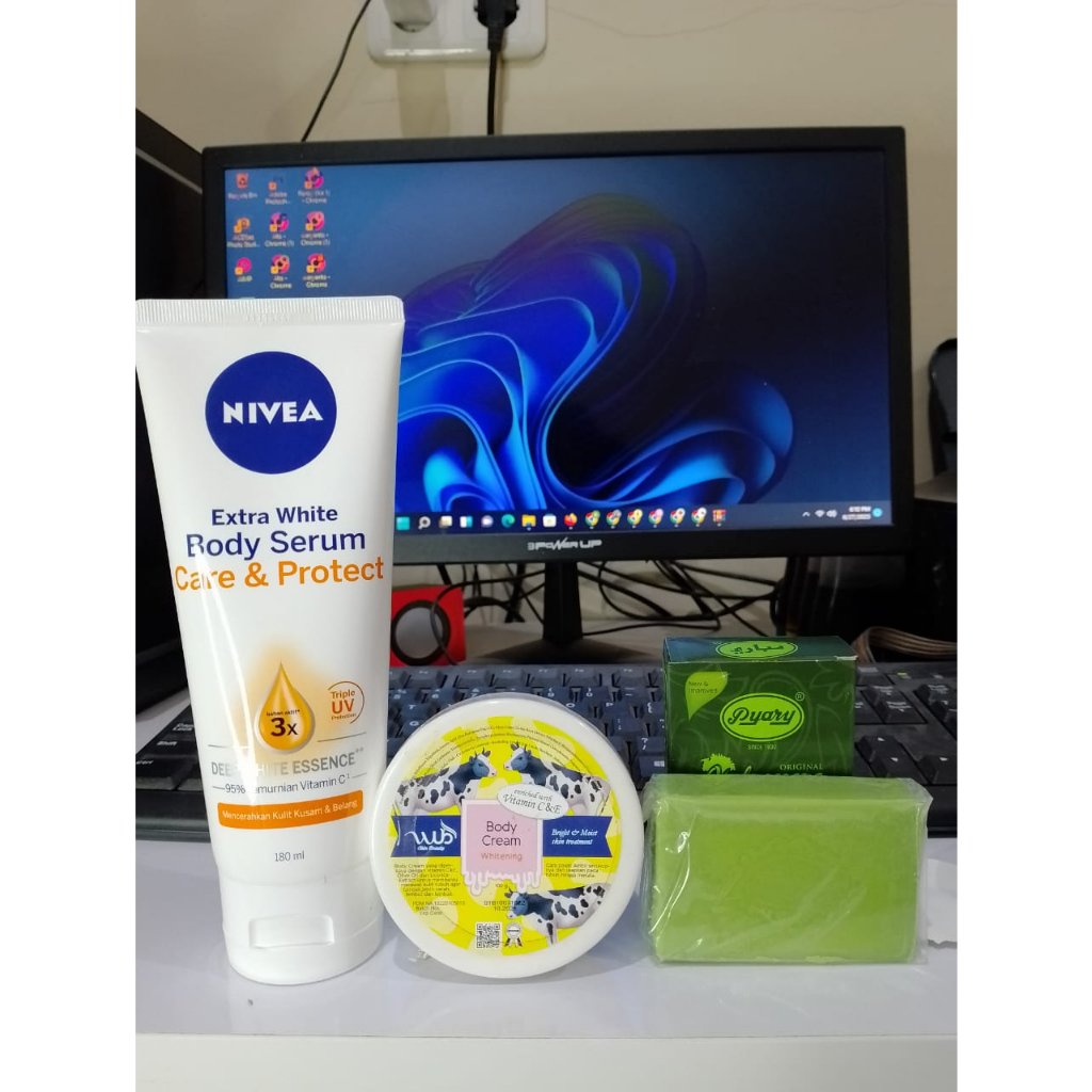 Jual New Paket Viral Pemutih Badan / Wub body cream 100g / Nivea Body ...