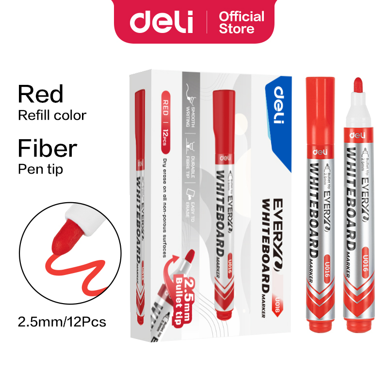 Deli Spidol Papan Tulis / Dry Erase Marker Tebal 2.5mm EU016 (8)