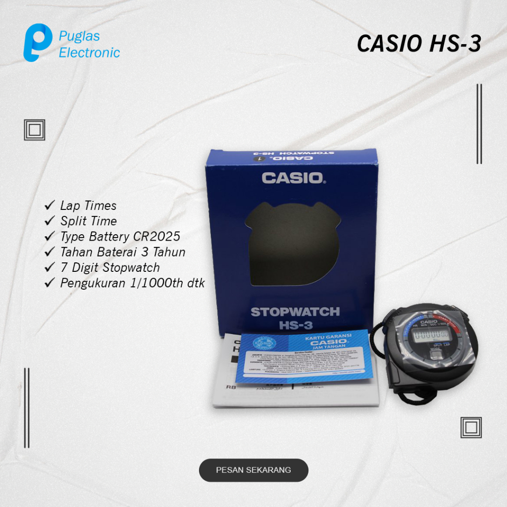 Jual Stopwatch Casio HS3 Alat Pengukur Waktu Stop Watch Casio HS3