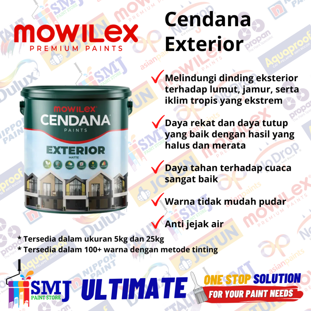 Jual Cat Tembok Eksterior Mowilex Cendana Exterior Warna Tinting Kg