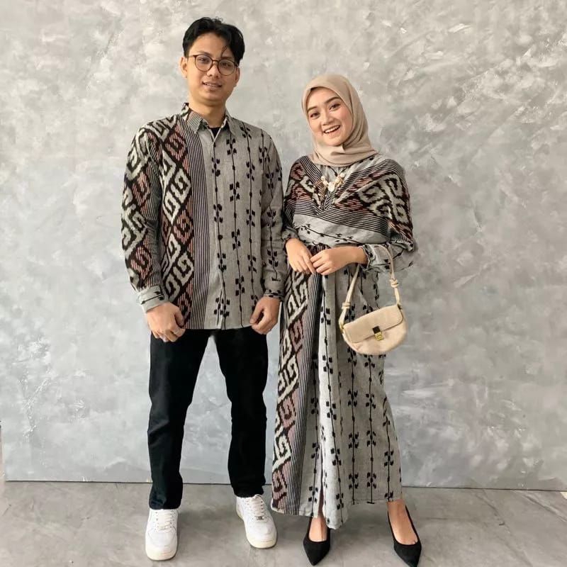 Jual READY STOCK - RAISA COUPLE GREY LENGAN BALON - BAJU TENUN - COUPLE ...