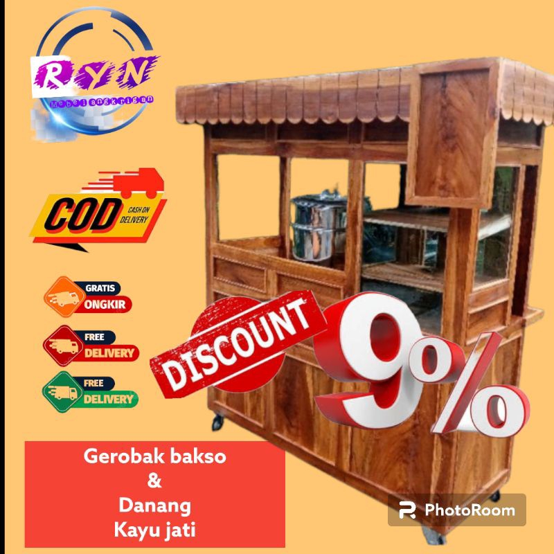 Jual Gerobak Rombong Booth Bakso Dan Satu Dandang Free Ongkir Shopee