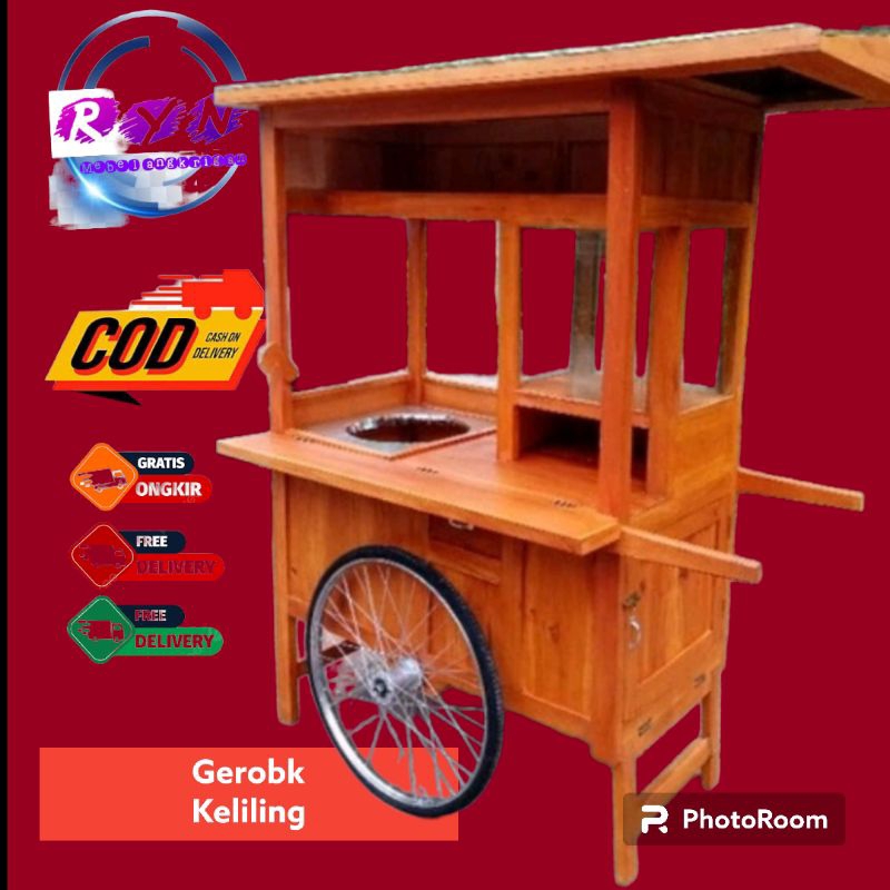 Jual gerobak bakso keliling rod becak free ongkir | Shopee Indonesia