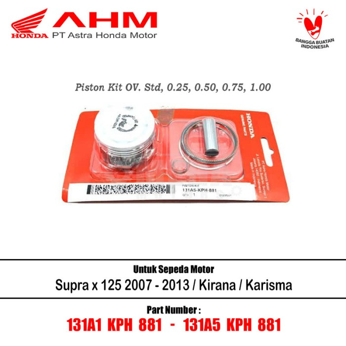 Jual Piston ring Seher kit KPH Honda Karisma Supra x 125 Karbu / Helm in Karbu Original OS. STD