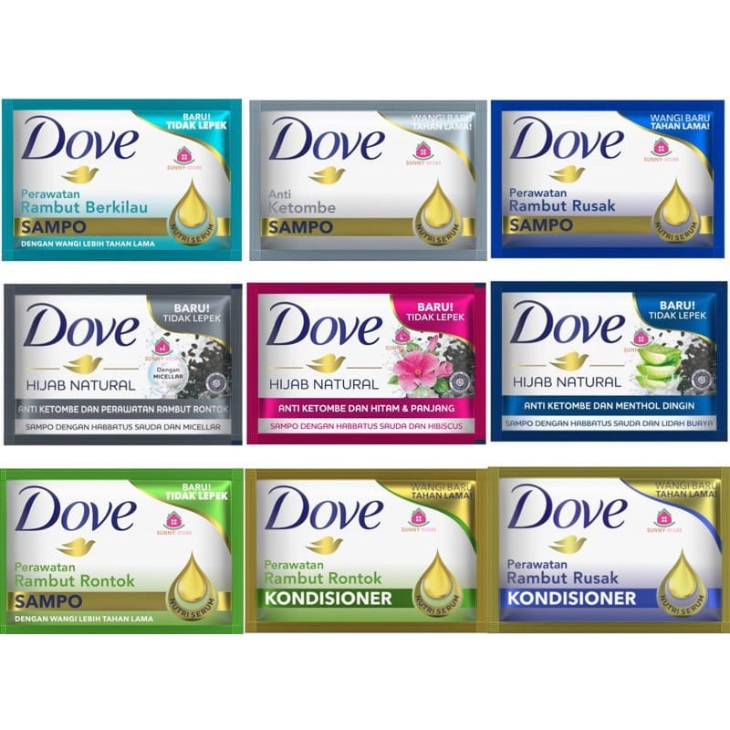 Jual Shampoo 8ml/kondisioner 9ml dove (1rtg 12sachet) Shopee Indonesia