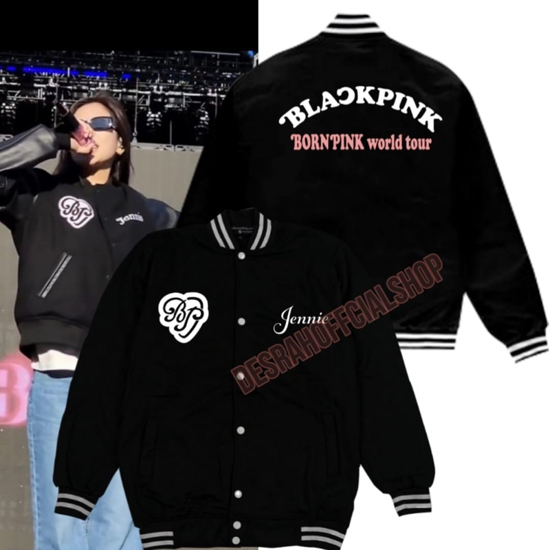 Jual JACKET VARSITY baseball BLACKPINK BORNPINK tour