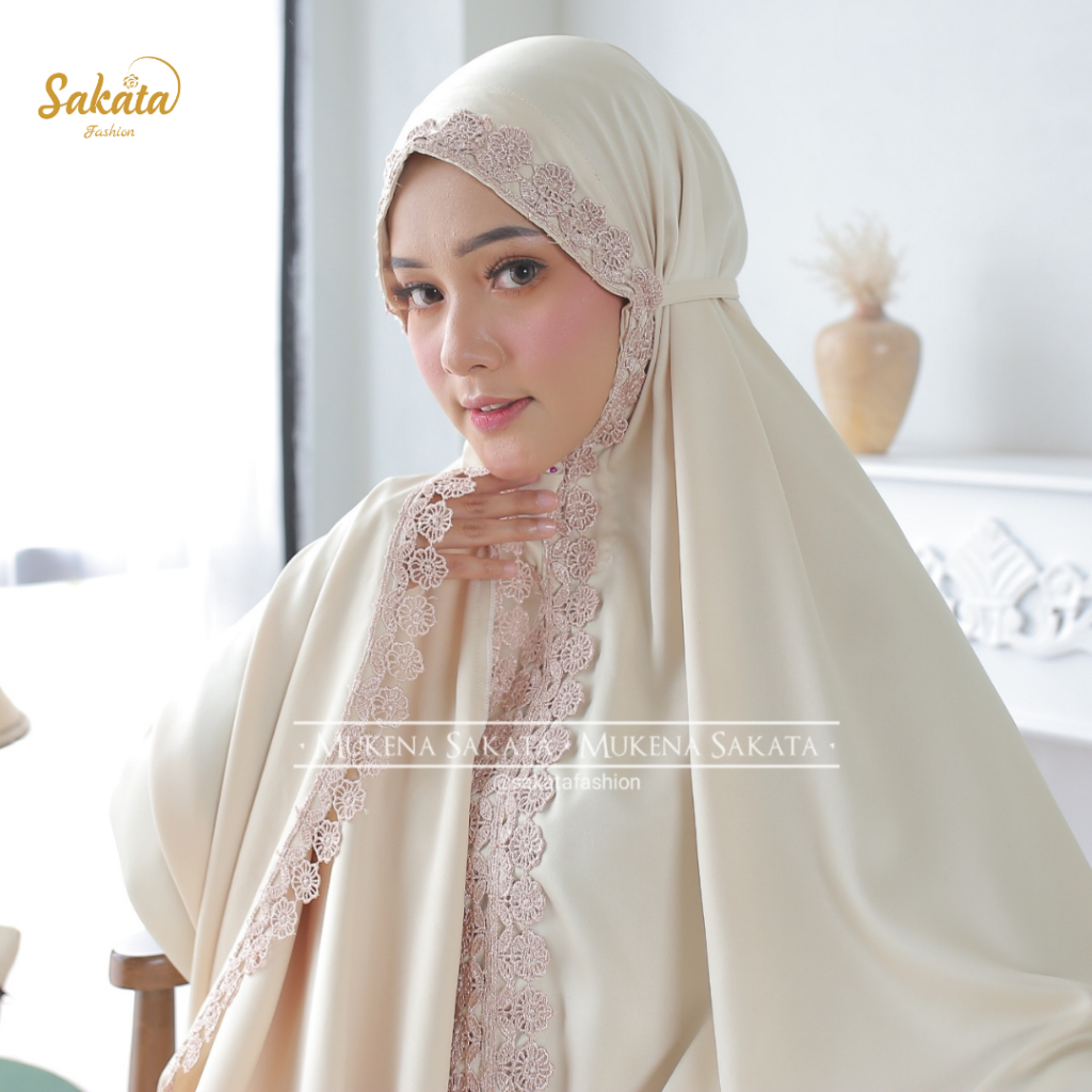 Jual Sakata Mukena Dewasa Jumbo Renda Mewah Satin Silk Silvia Series