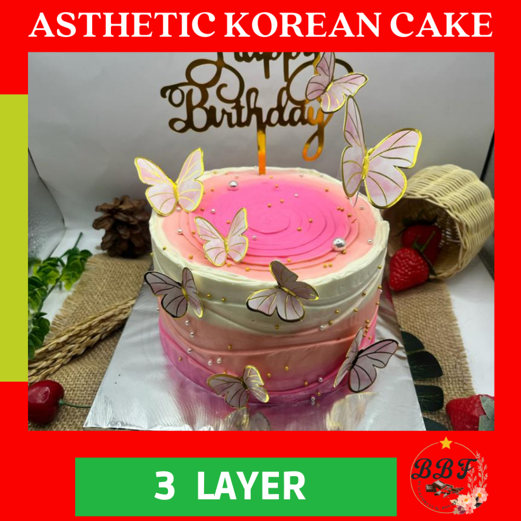 Jual Korean Cake 3 Layer / korean Cake / Cake Wedding / Kue ulang Tahun