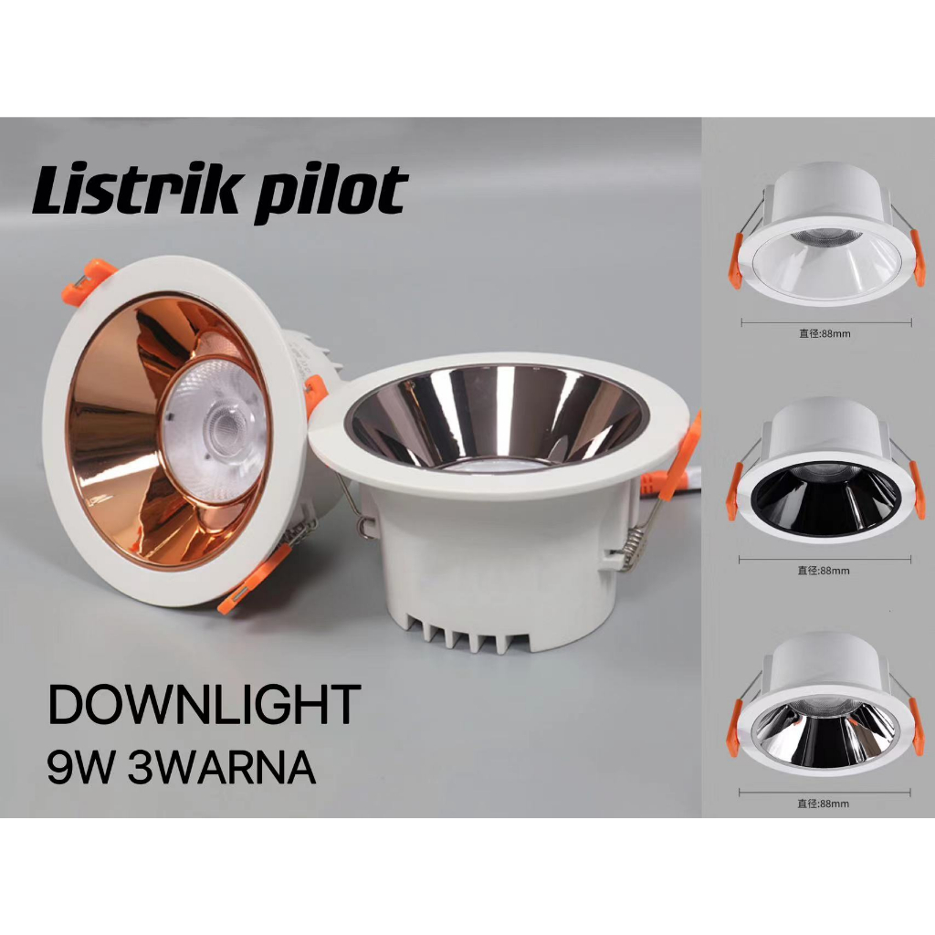 Jual LAMPU DOWNLIGHT 9WATT 3WARNA (Putih+Kuning+WarmWhite) | Shopee ...