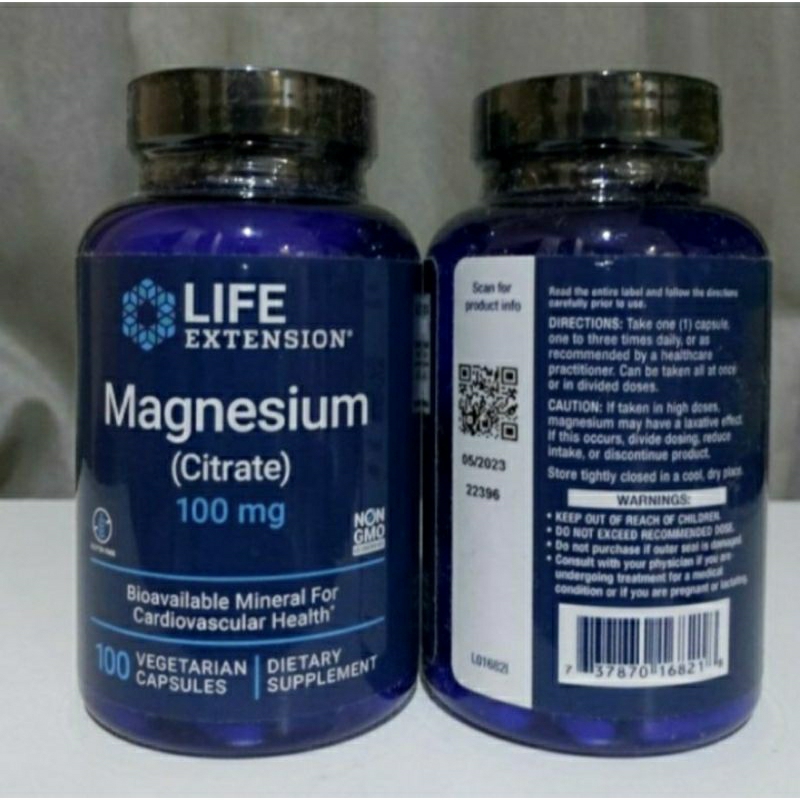 Jual Life extension magnesium citrate 100mg 100 mg 100 caps | Shopee ...