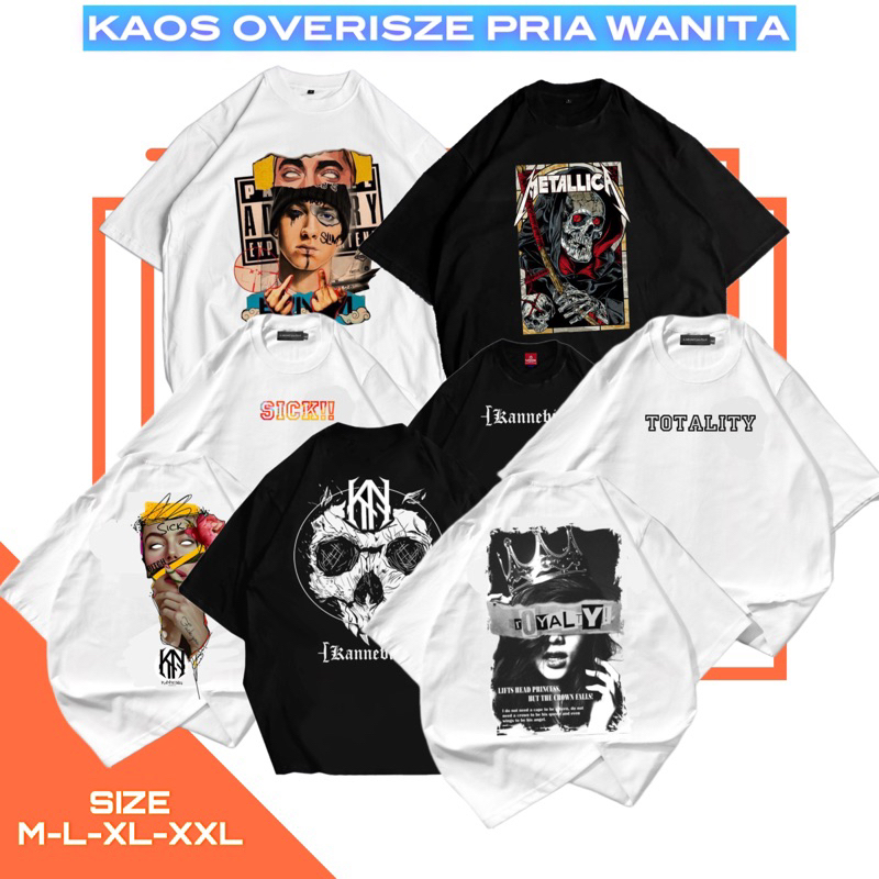 Jual Kaos Oversize Premium Pria Wanita Baju Kaos Oversize Unisex