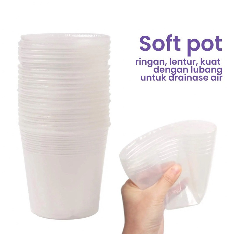 Jual Pot Plastik Fleksibel Anggrek 9x9 Isi 10pcs Soft Pot Anggrek ...