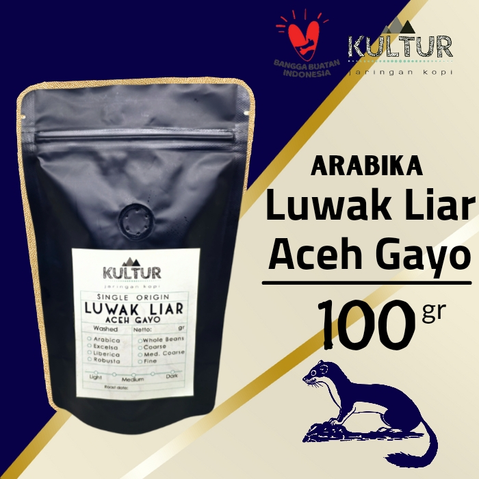 Jual COFFEE BEAN BIJI KOPI ARABIKA LUWAK LIAR ACEH GAYO 100 GR | Shopee  Indonesia