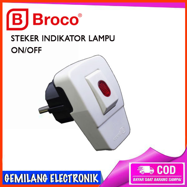 Jual Steker + Saklar dengan lampu (On/Off) Broco - 13311L | Shopee ...
