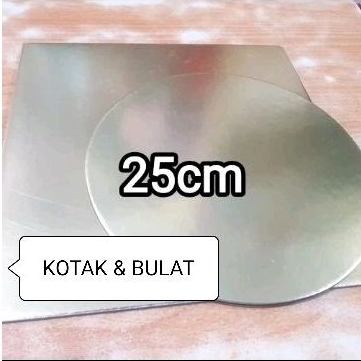 Jual Tatakan Alas Silver Kue Persegi Dan Bulat Cm Shopee Indonesia