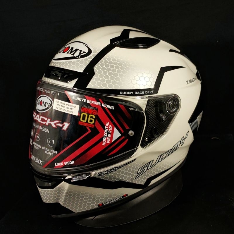 Jual Suomy Track-1 Reaction White Black | Shopee Indonesia
