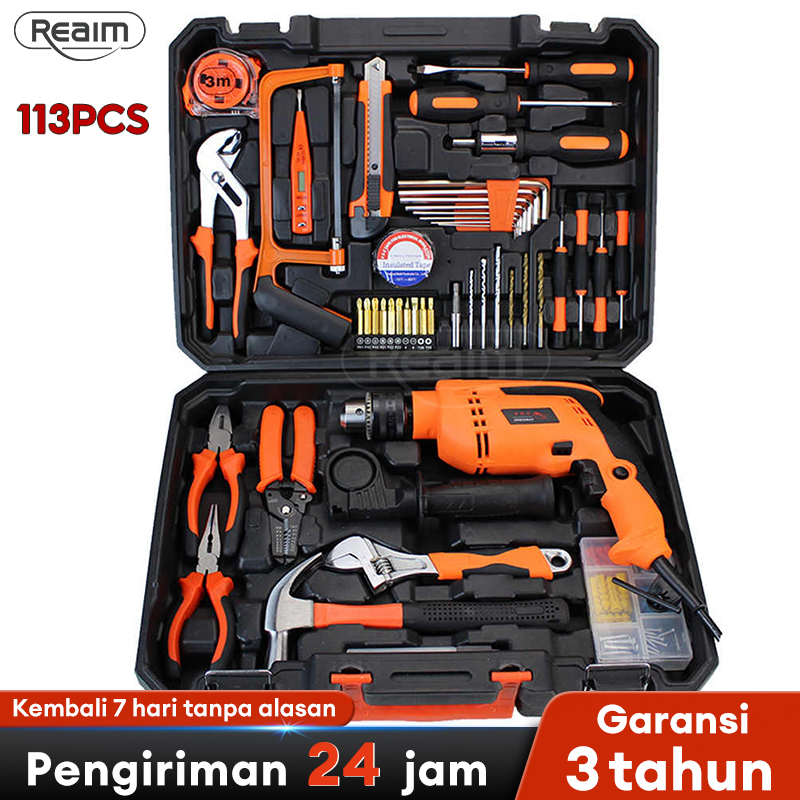 Jual Hand Toolset Tool Kit Set Toolbox Cordless Drill Set Toolkit Pcs Set Box Kotak