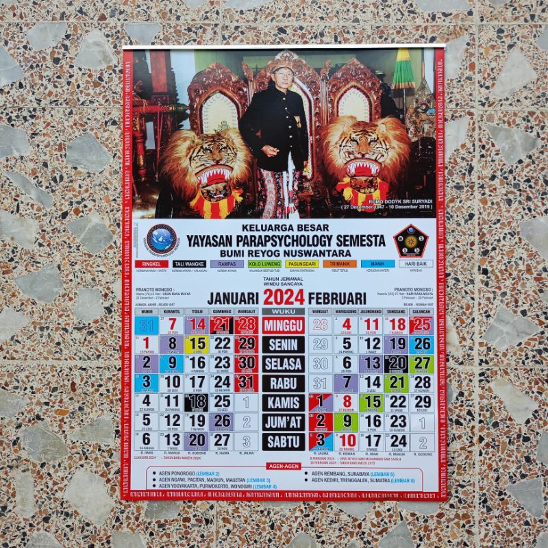 Jual Kalender Jawa 2024 Yps Yayasan Parapsychology Semesta Kalender Kejawen Tanggalan Shopee 