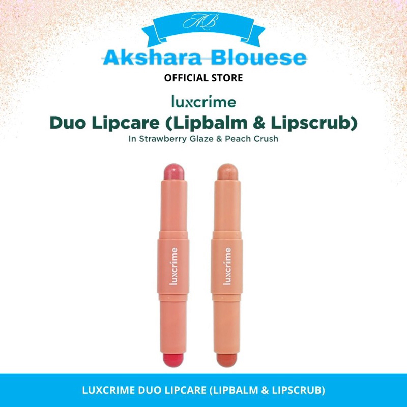 Jual Luxcrime Duo Lipcare (Lipbalm & Lipscrub) Variant Peach Crush