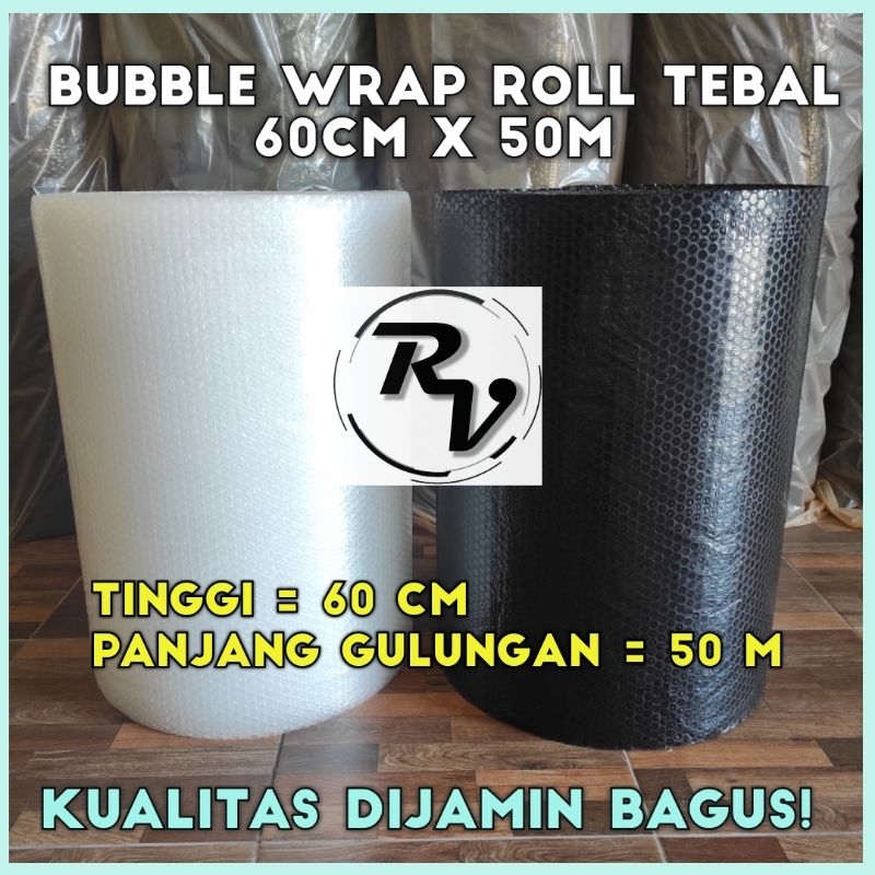 Jual Bubblewrap Cm X M Bubble Wrap Roll Tebal Cm X M Bening Hitam Shopee Indonesia