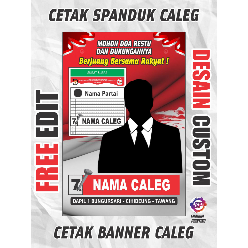 Jual Spanduk Caleg Spanduk Pemilu Banner Caleg Shopee