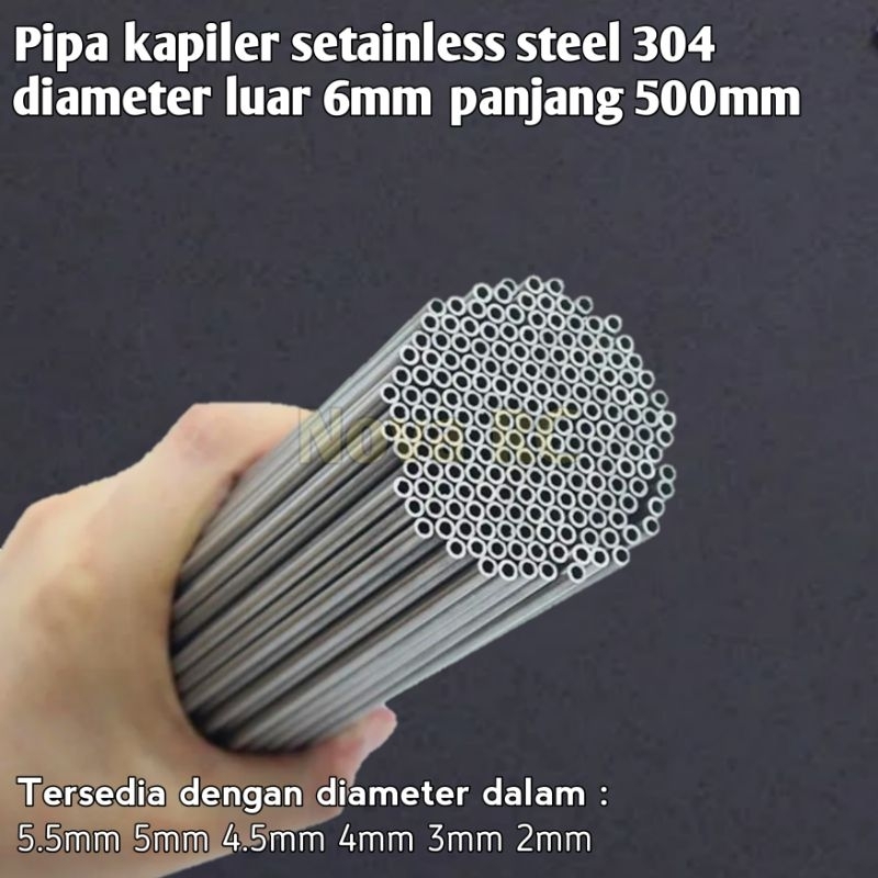 Jual Pipa kapiler stainless steel 304 diameter luar 6mm panjang 500mm ...