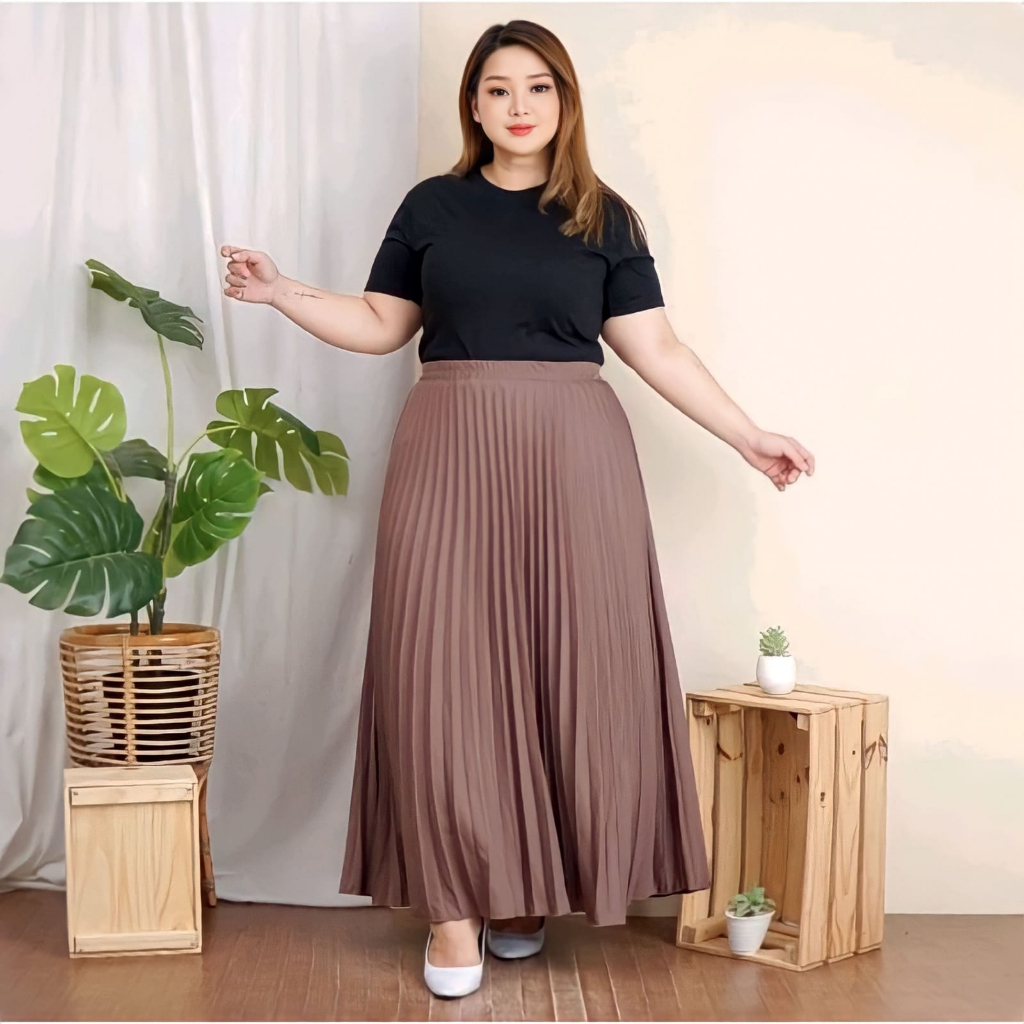 Jual Rok Plisket Jumbo Rok Plisket Hyget Ukuran Jumbo Super Premium Rok Dewasa Ori Aura Shopee 8342