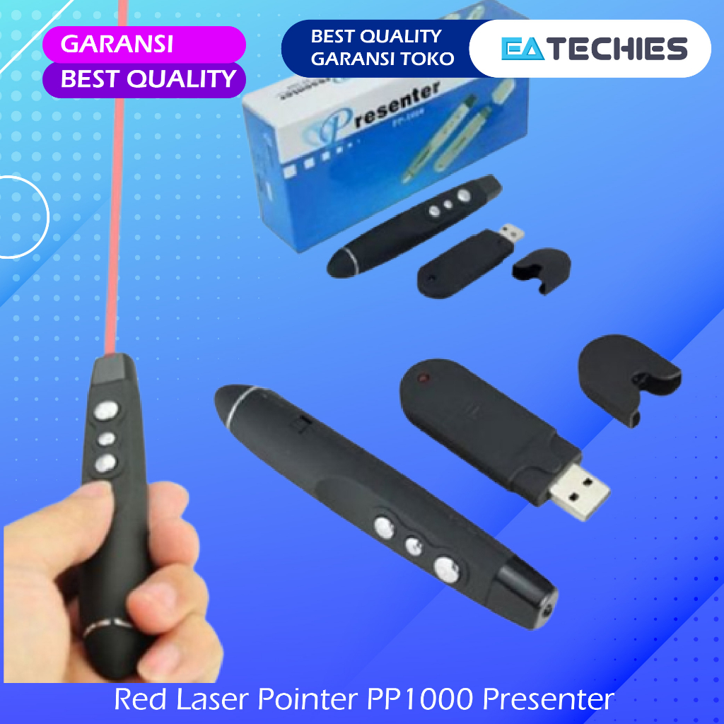 Jual Red Laser Pointer PP1000 Presenter Remote Control Wireless ...