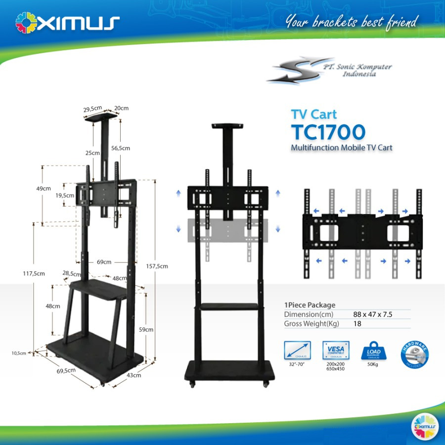 Jual Bracket TV Standing Roda LED TV 32